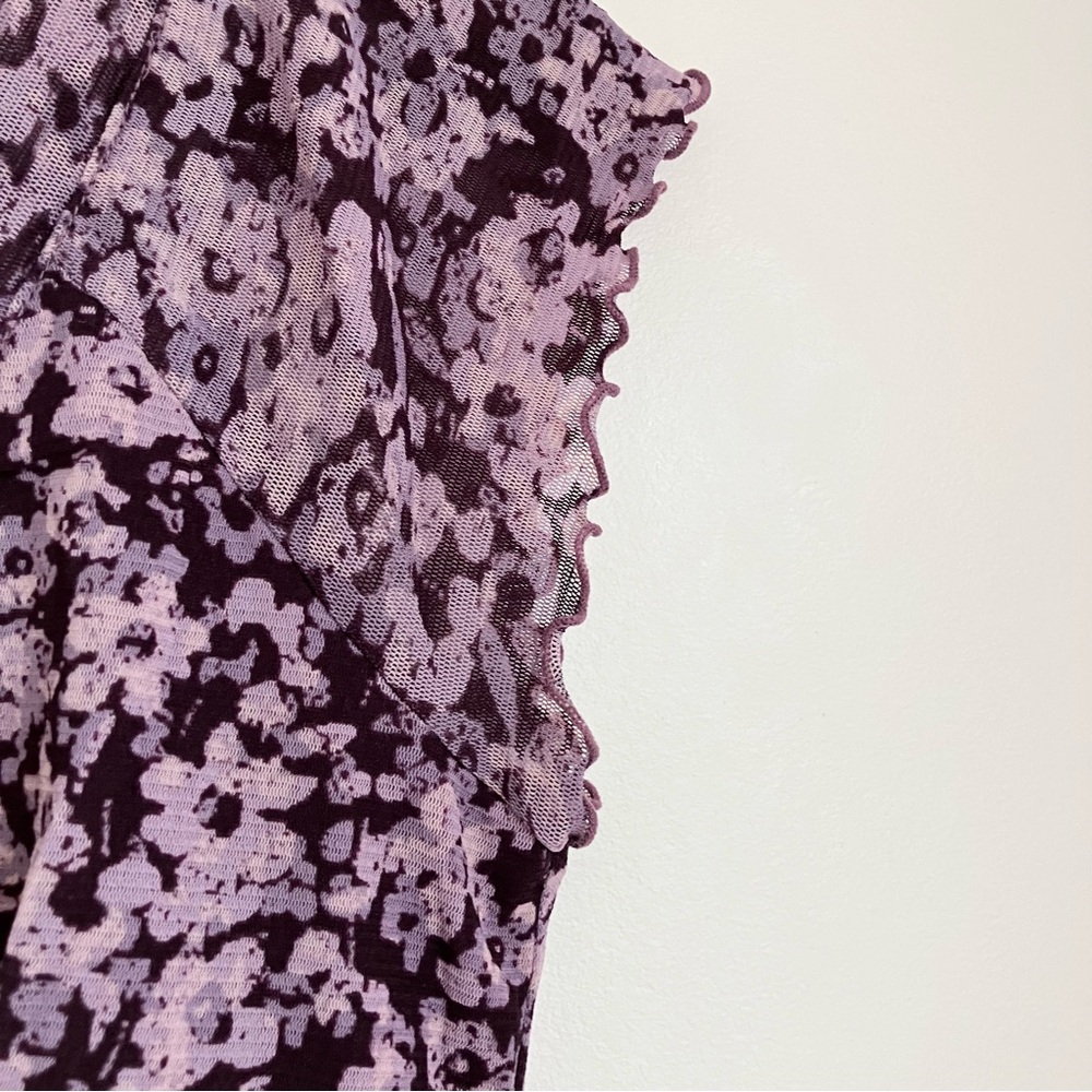 Axcess Y2K Purple Floral Blouse - Picture 4 of 9